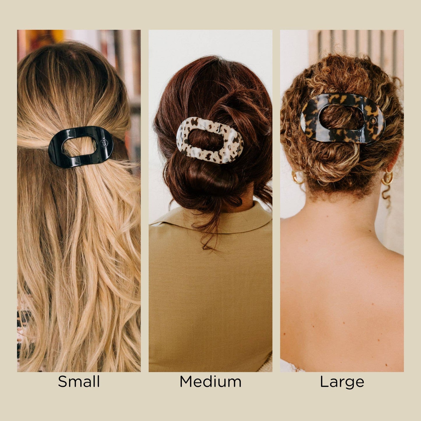 Medium Tortoise Round Flat Hair Clip