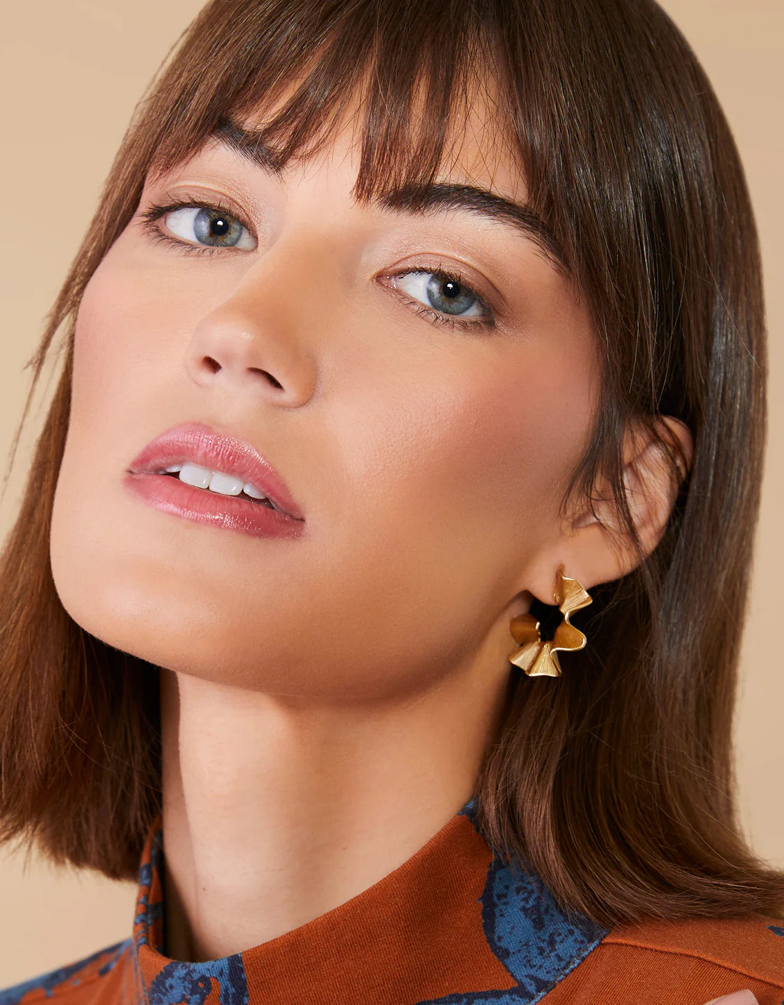 Ruffle Hoop Earring
