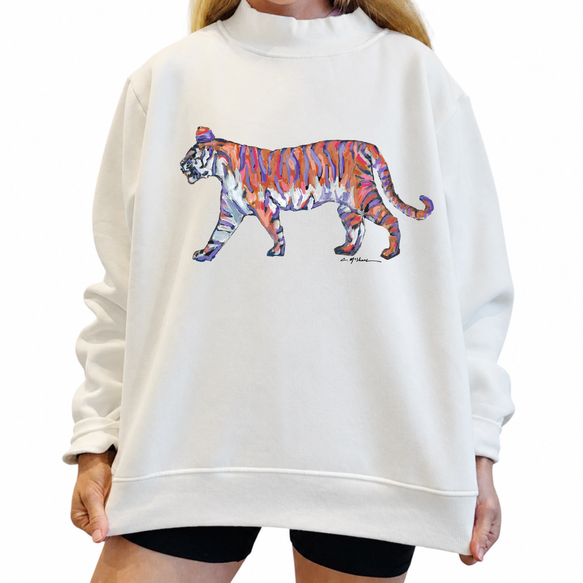 "Walking Tiger" Mock Neck One Size