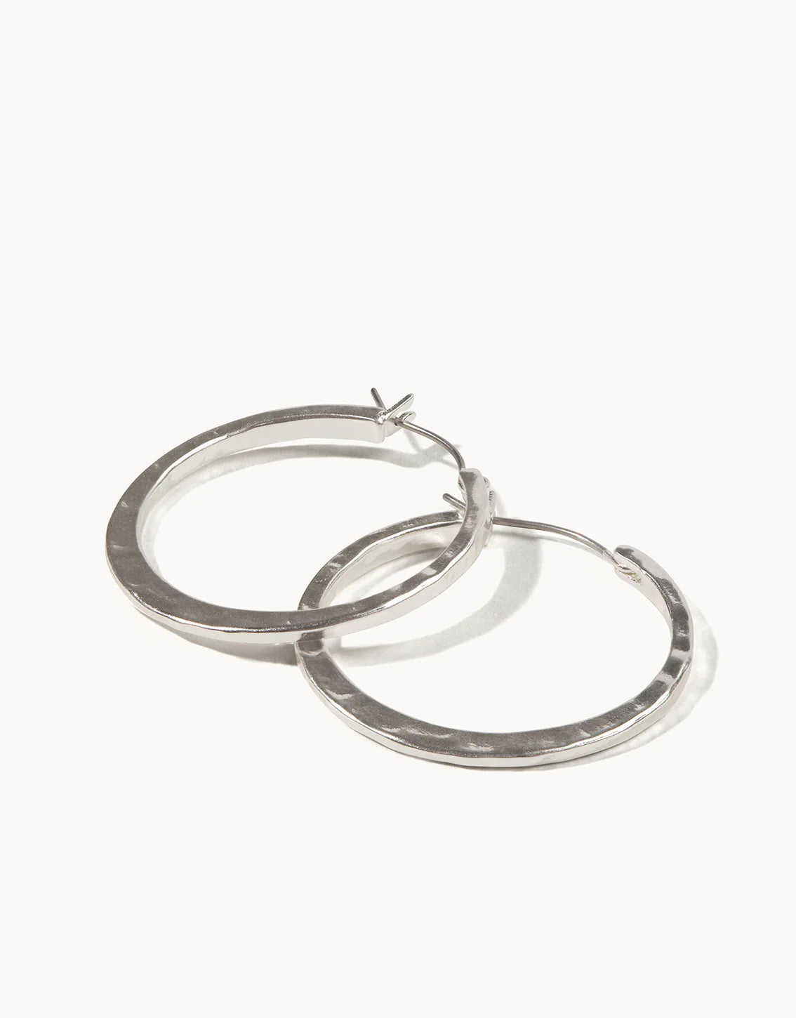 Textured Silver Hoop