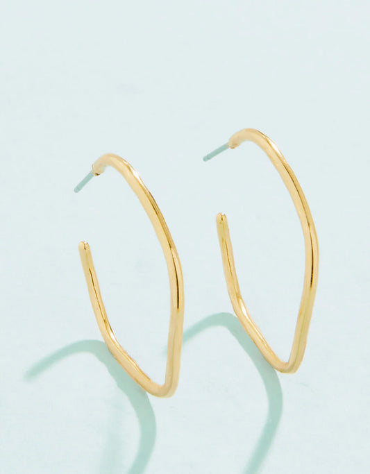 Ripple Wave Hoop Earring