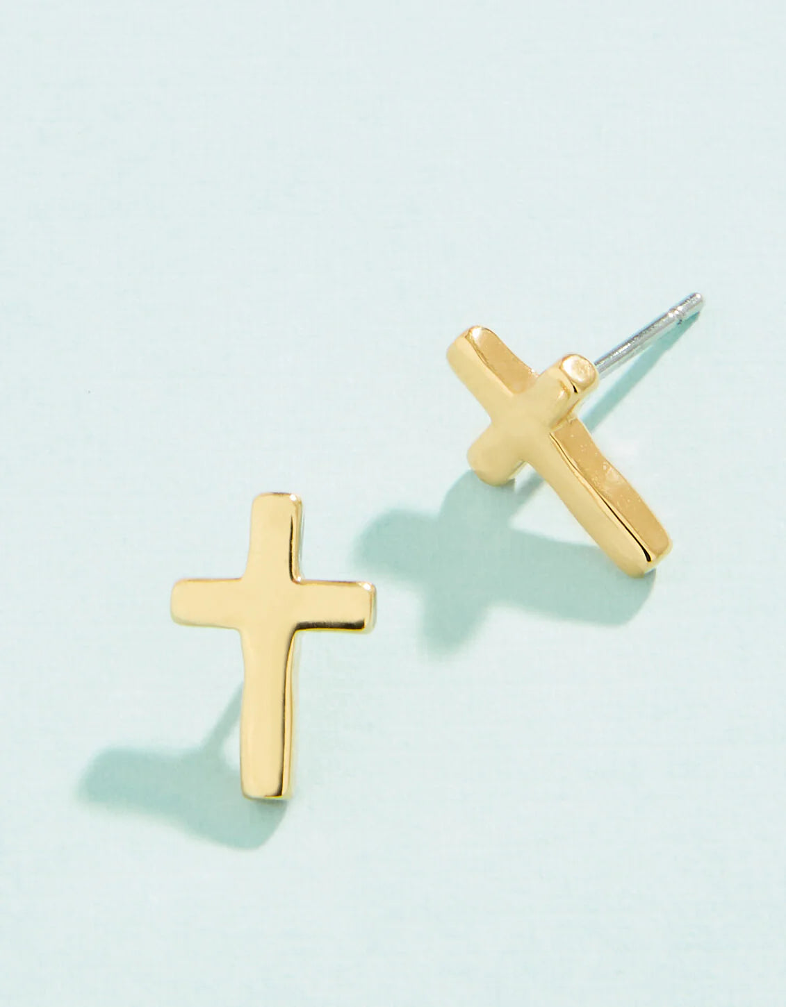 Gold Cross Stud Earring