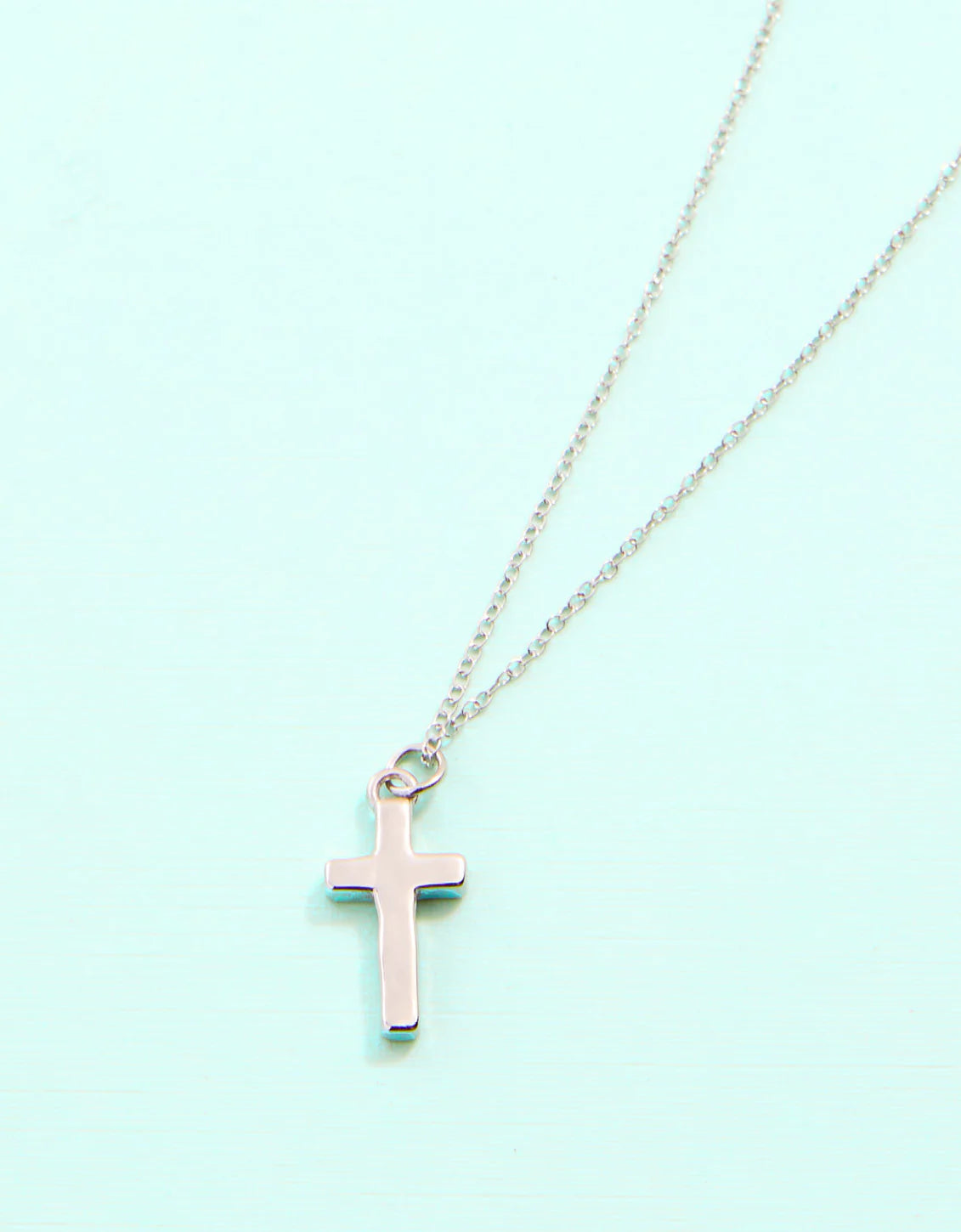 Silver Cross Necklace 17"