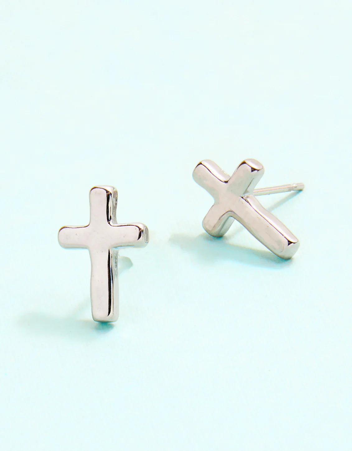Silver Cross Stud Earring