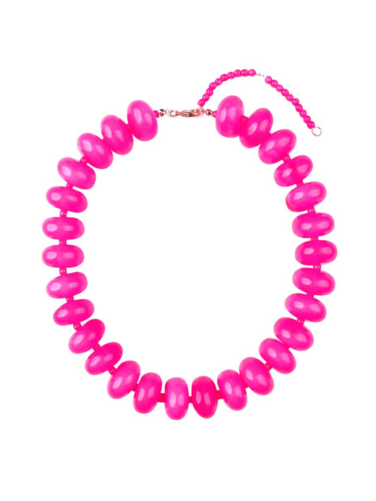 Hot Pink- Bailey Chunky Beaded Necklace