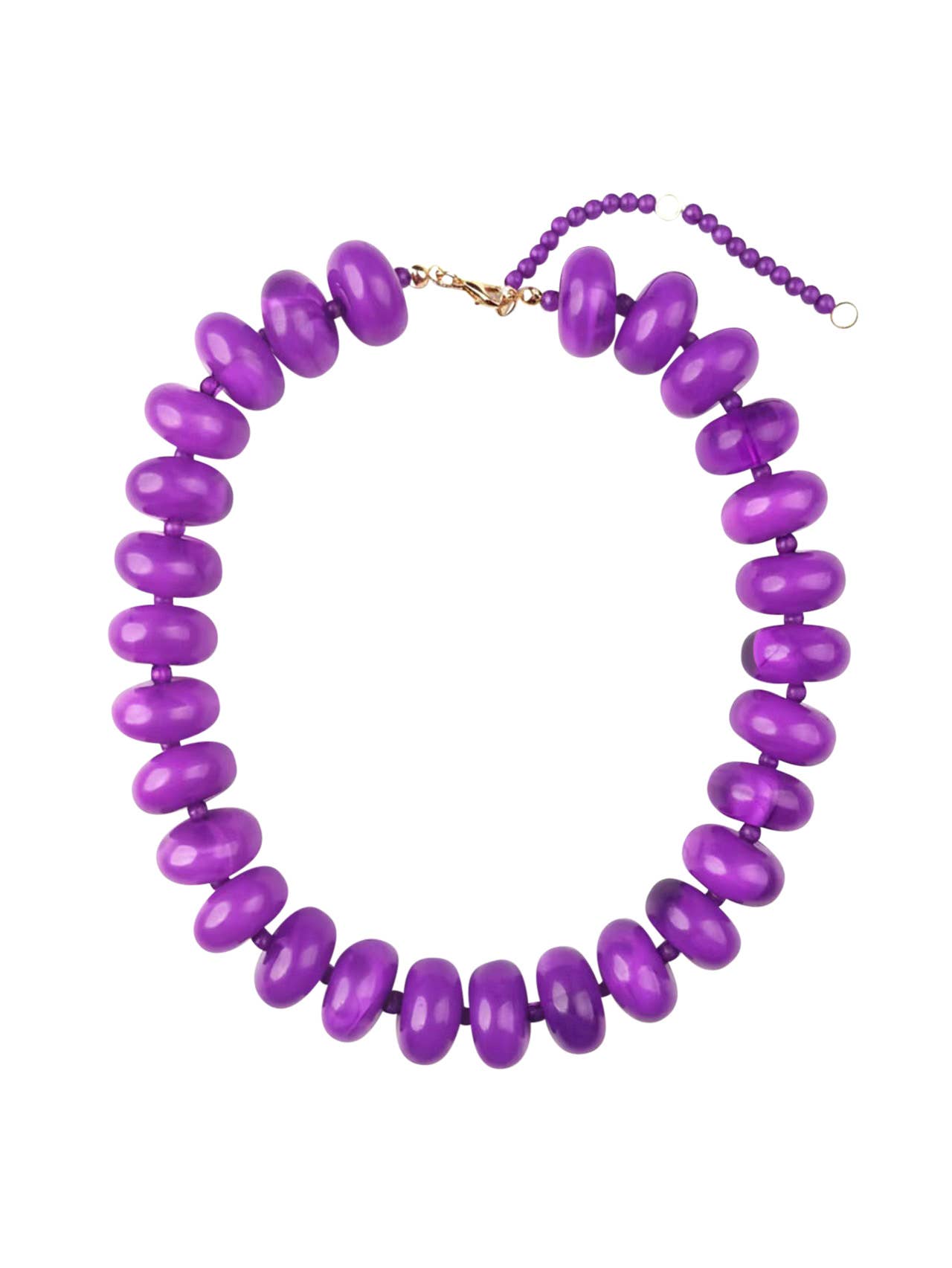 Purple- Bailey Chunky Beaded Necklace
