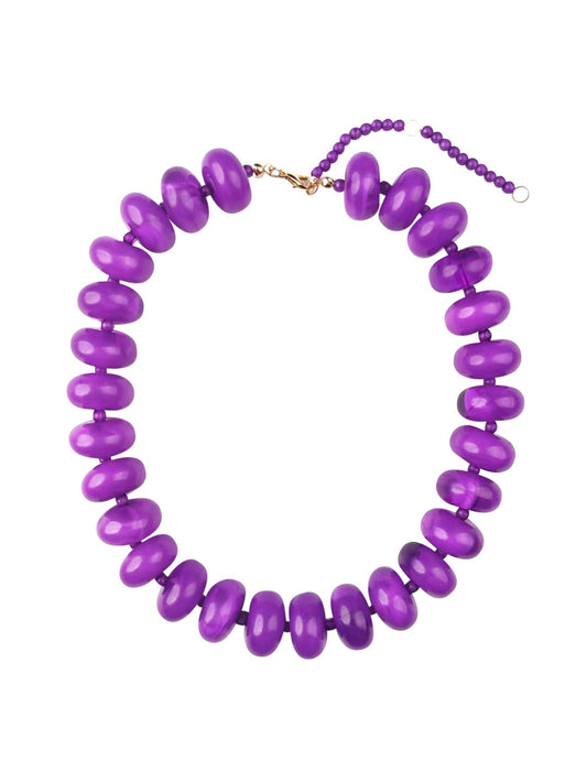 Purple- Bailey Chunky Beaded Necklace