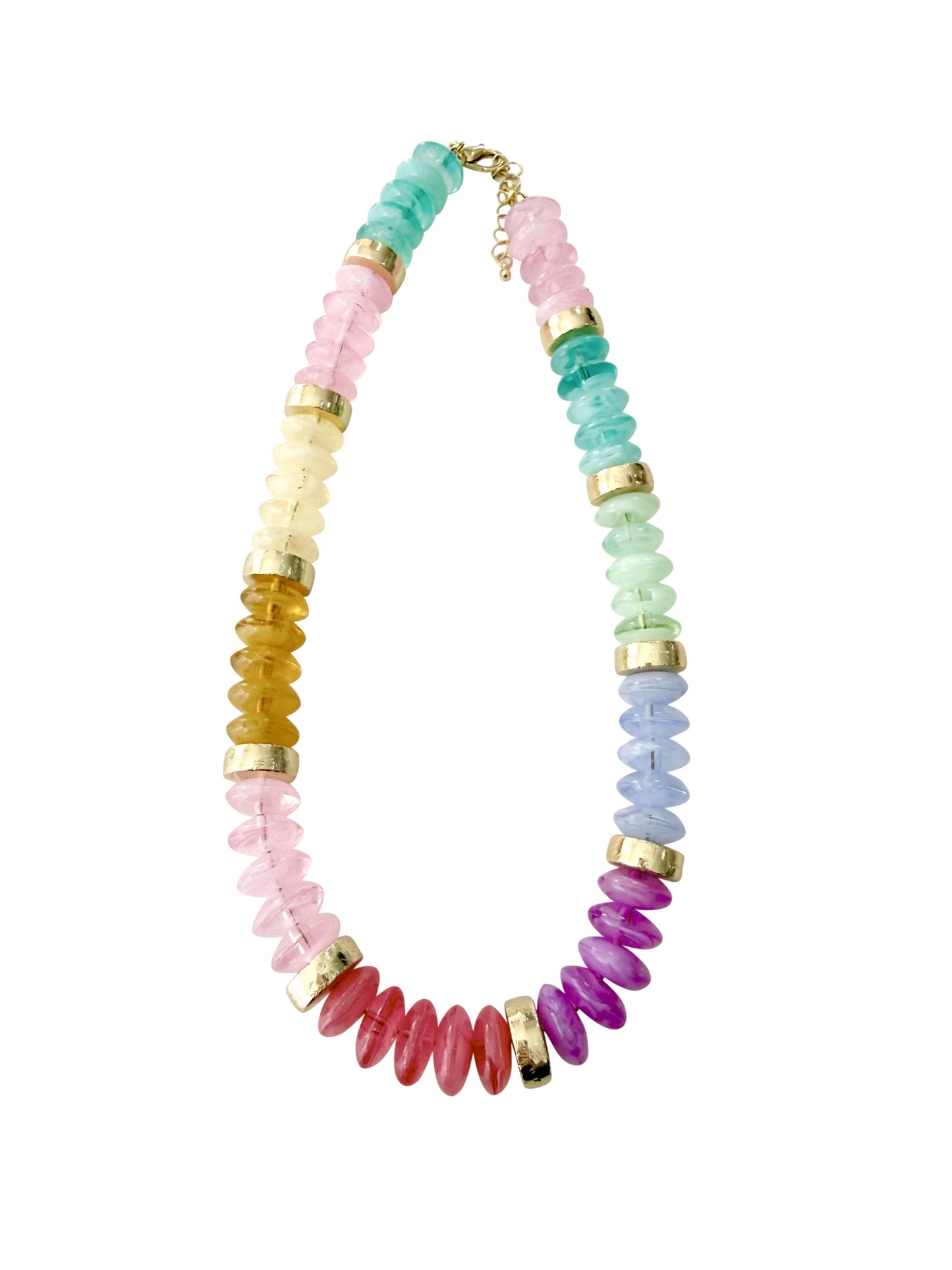 Rainbow Calloway Beaded Disc Necklace