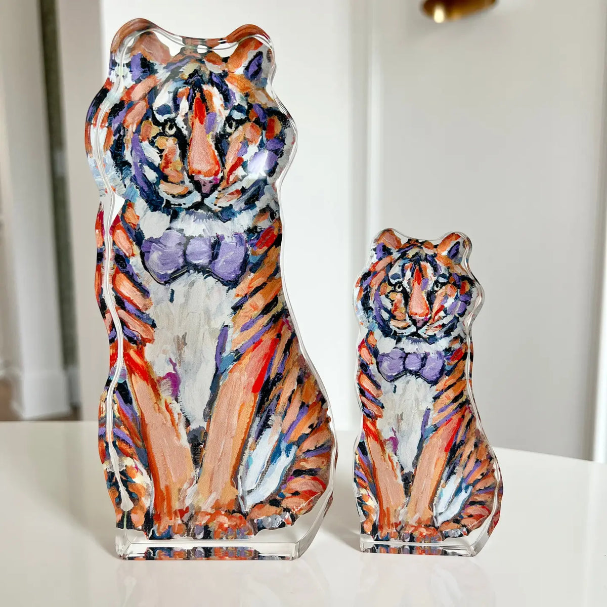Large Bow Tie Tiger Acrylic