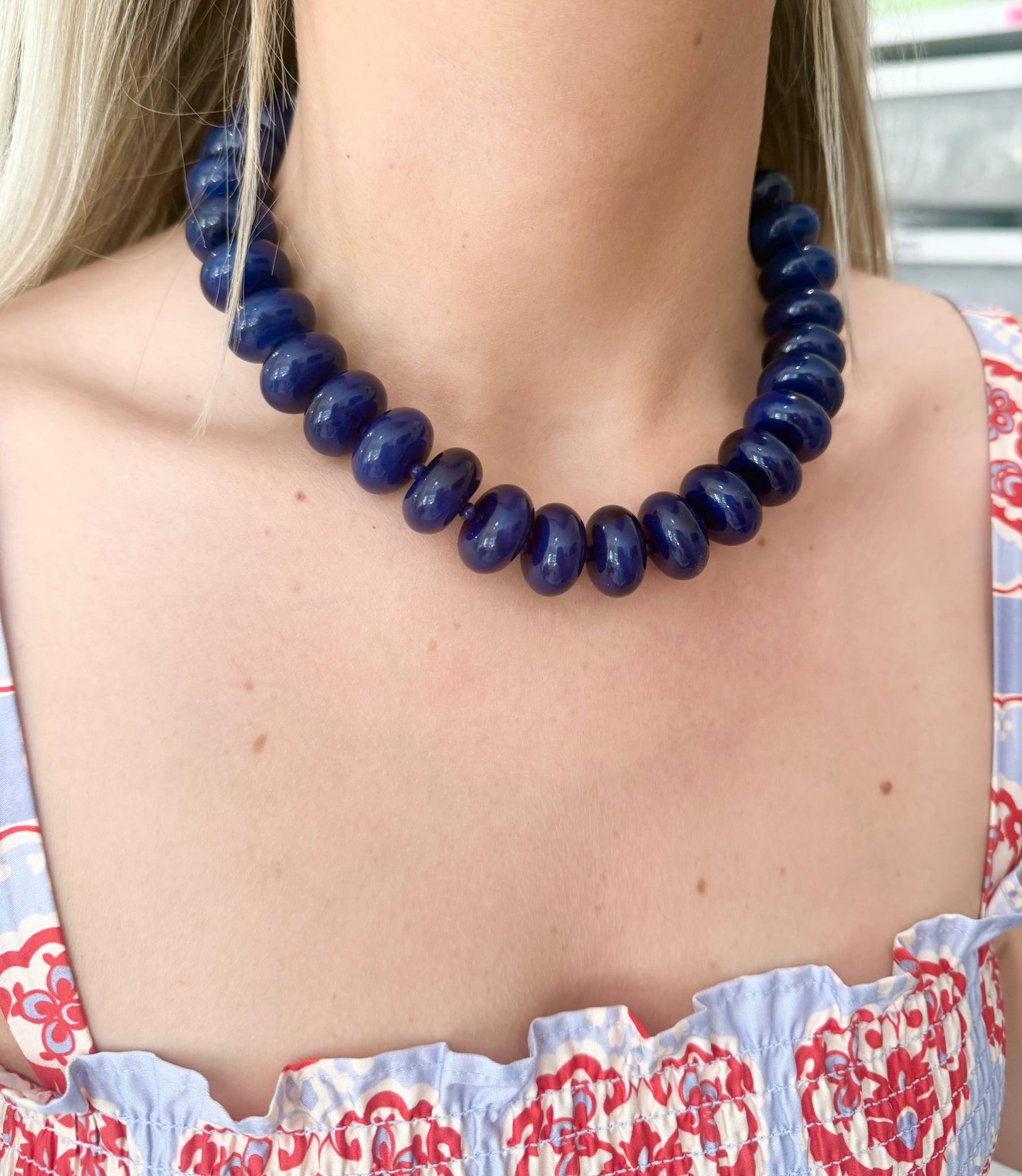 Red- Bailey Chunky Beaded Necklace