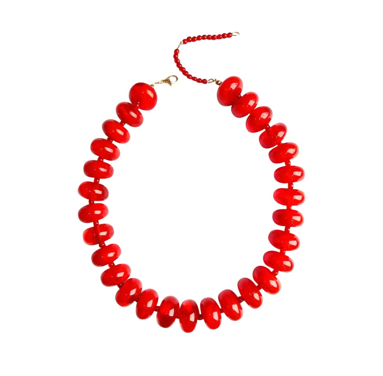 Red- Bailey Chunky Beaded Necklace