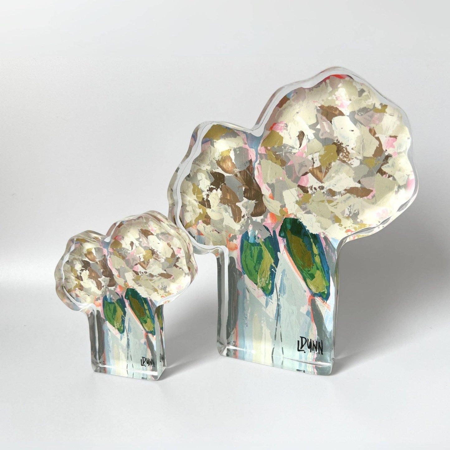 Bitty Two Hydrangea Blooms Acrylic Block